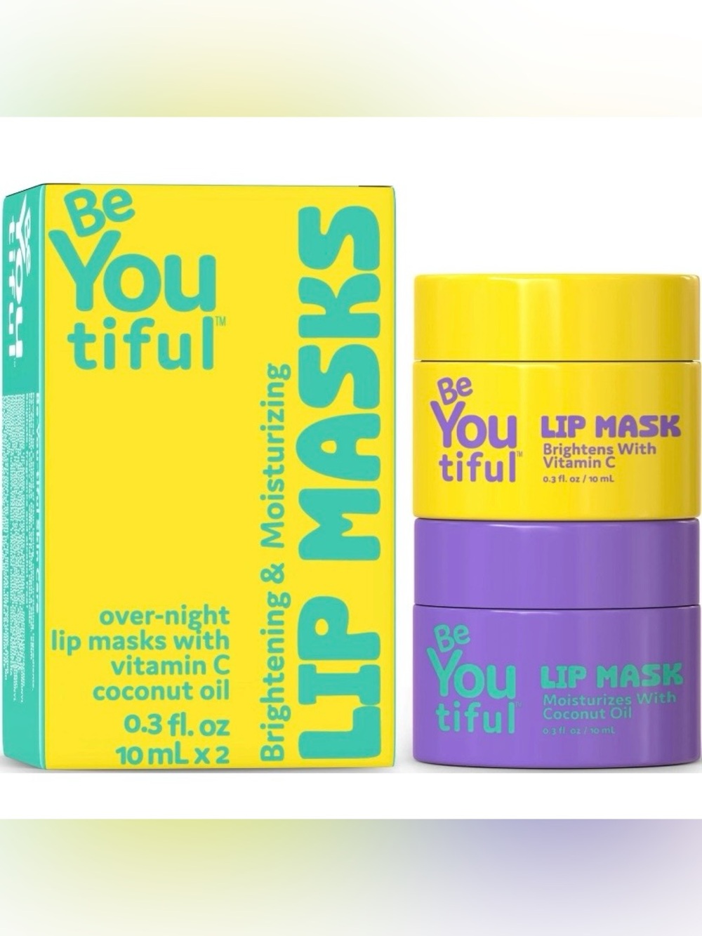 Lip Masks Set by BeYOUtiful, Hydrating Balm Treatment for Dry Lip Clear Teen 2pk